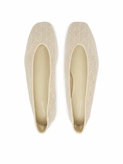 Ballerine Square Ballerina Aop Mesh HW0HW02937 Écru