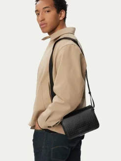 Borsellino Emblem Aop Coated Small Flap Mes LV04D3396G Nero
