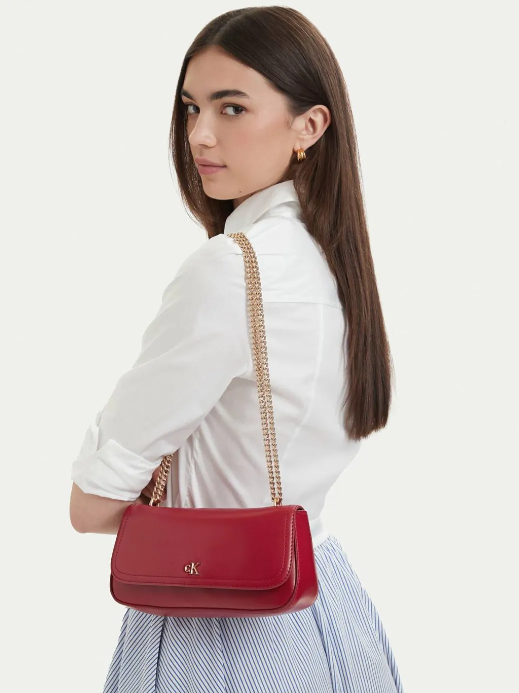 Borsetta Ck Convertible Chain Small Bag LV04F3172G Bordeaux