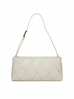 Borsetta Ck Woven Elongated Shoulder Bag K60K612992 Bianco