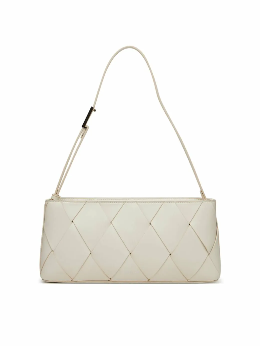 Borsetta Ck Woven Elongated Shoulder Bag K60K612992 Bianco