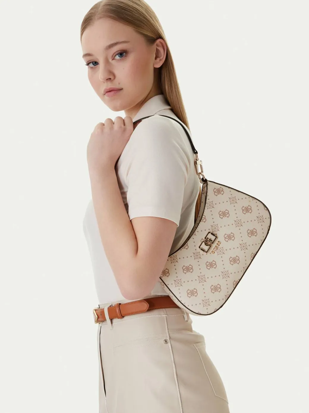 Borsetta Emelie Logo HWGP99 28180 Écru