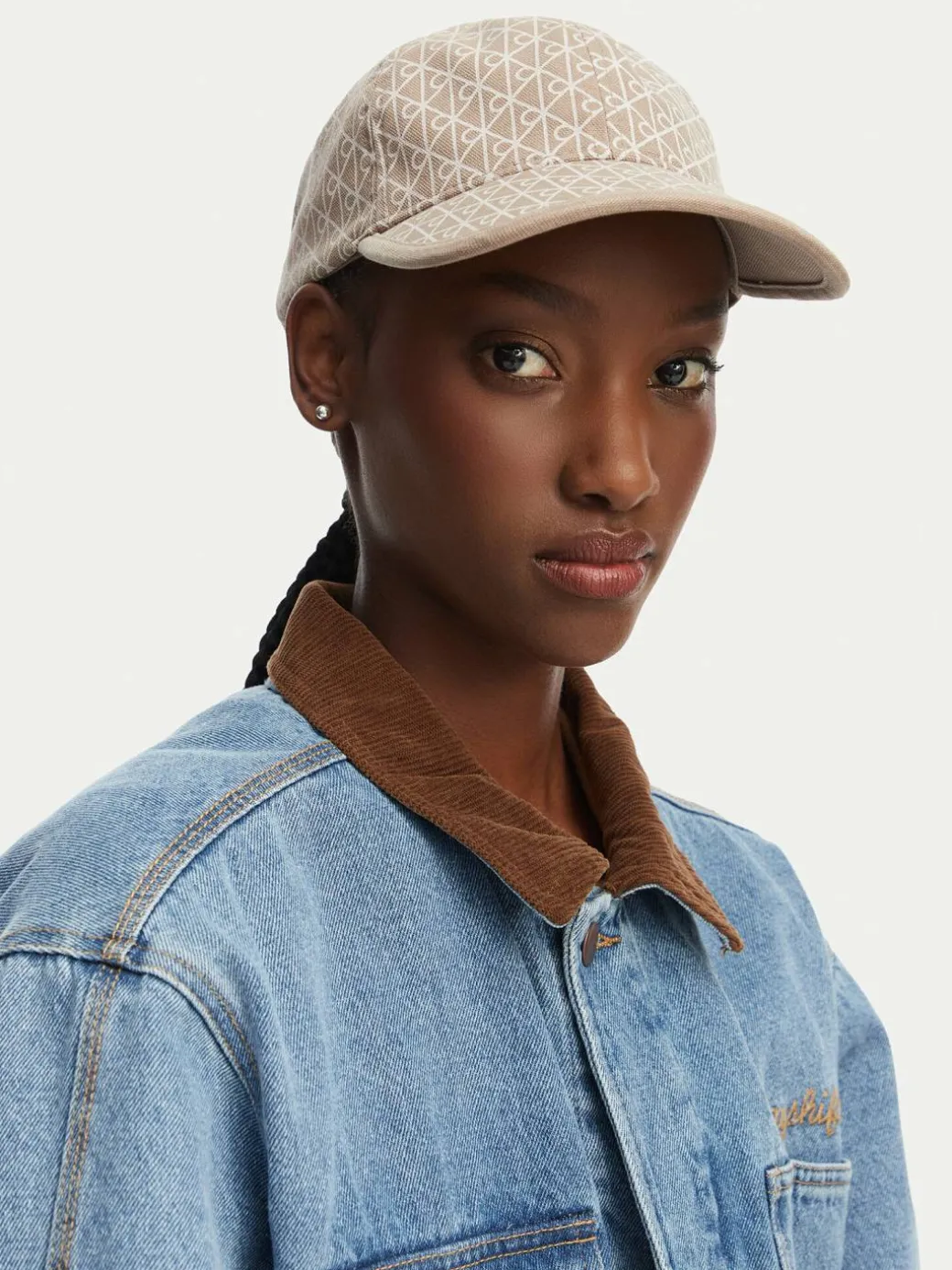 Cappellino Emblem Print W Leather Patch Cap LV04F5036G Beige