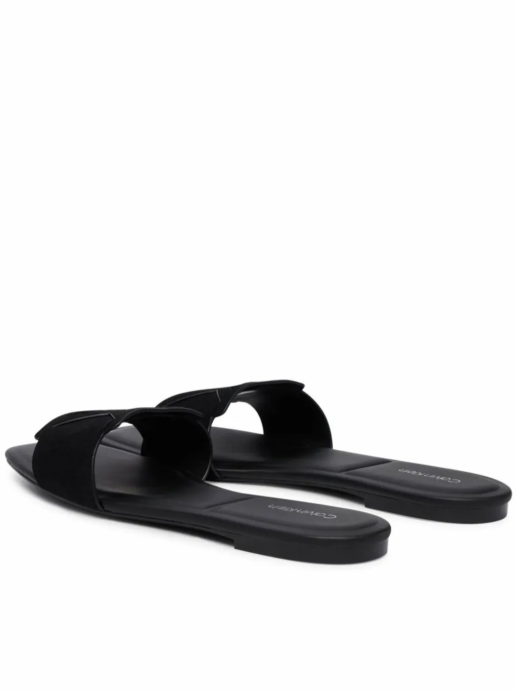 Ciabatte Square Flat Sndl Embl Suede HW0HW03055 Nero