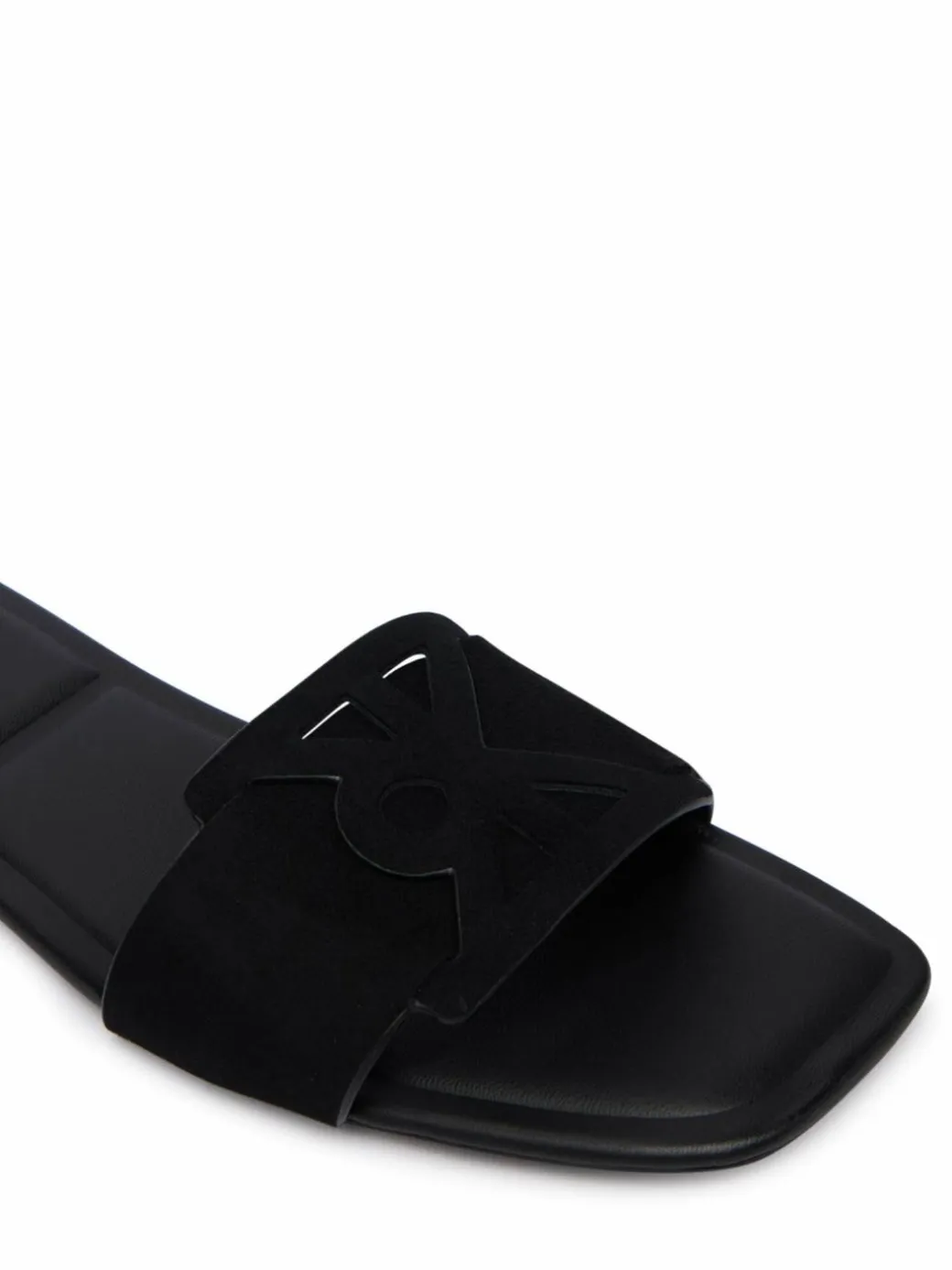 Ciabatte Square Flat Sndl Embl Suede HW0HW03055 Nero