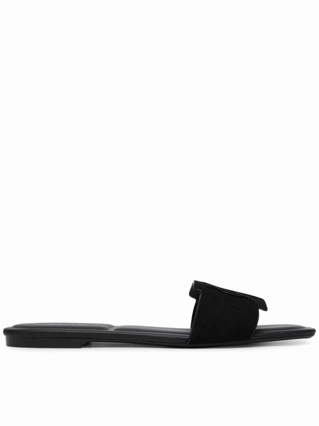 Ciabatte Square Flat Sndl Embl Suede HW0HW03055 Nero