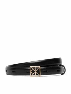 Cintura da donna Emblem Buckle 15Mm Fixed Smooth LV04F7061G Nero