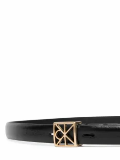 Cintura da donna Emblem Buckle 15Mm Fixed Smooth LV04F7061G Nero