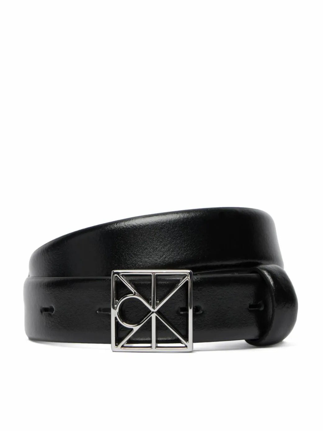 Cintura da donna Emblem Buckle 25Mm Fixed Smooth LV04F7072G Nero