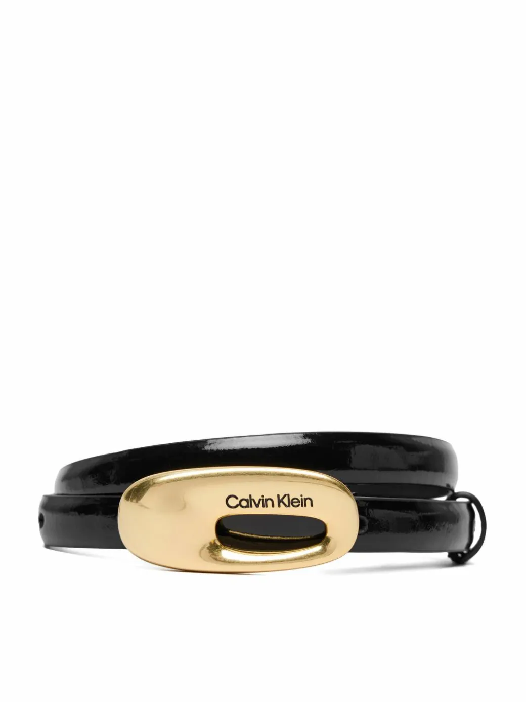 Cintura da donna Oval Buckle Shiny Strap 15Mm LV04F7064G Nero
