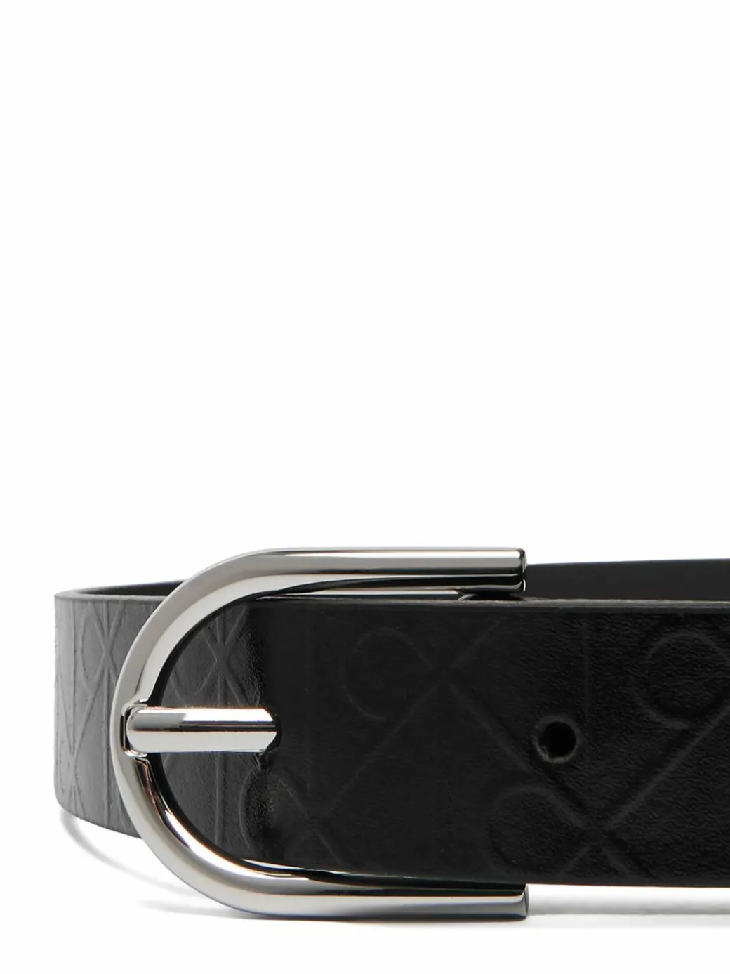 Cintura da donna Round Buckle Debossed LV04F7143G Nero