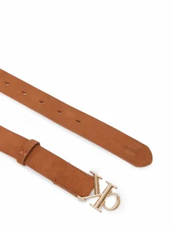 Cintura da donna Round Ck Buckle Suede LV04F7144G Marrone