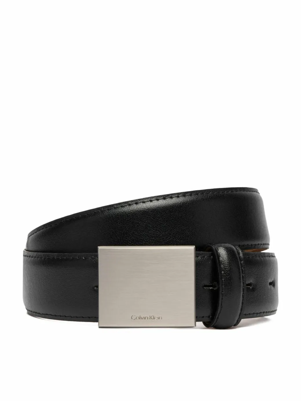Cintura da uomo Logo Plaque Smooth 32Mm LV04D7030G Nero