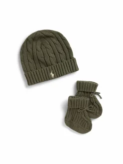 Completo cappello e calzini 320P01426506 Verde scuro