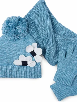 Completo cappello, scaldacollo e guanti 10071 Blu