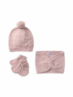 Completo cappello, scaldacollo e guanti 10019 Rosa