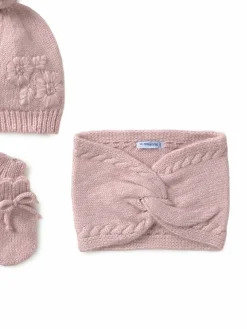 Completo cappello, scaldacollo e guanti 10019 Rosa