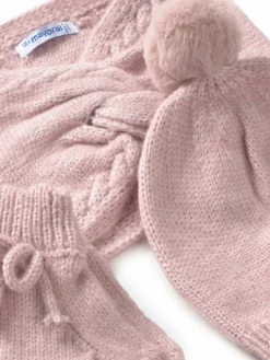 Completo cappello, scaldacollo e guanti 10019 Rosa