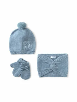 Completo cappello, scaldacollo e guanti 10019 Blu