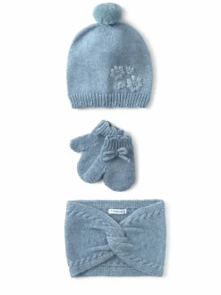 Completo cappello, scaldacollo e guanti 10019 Blu