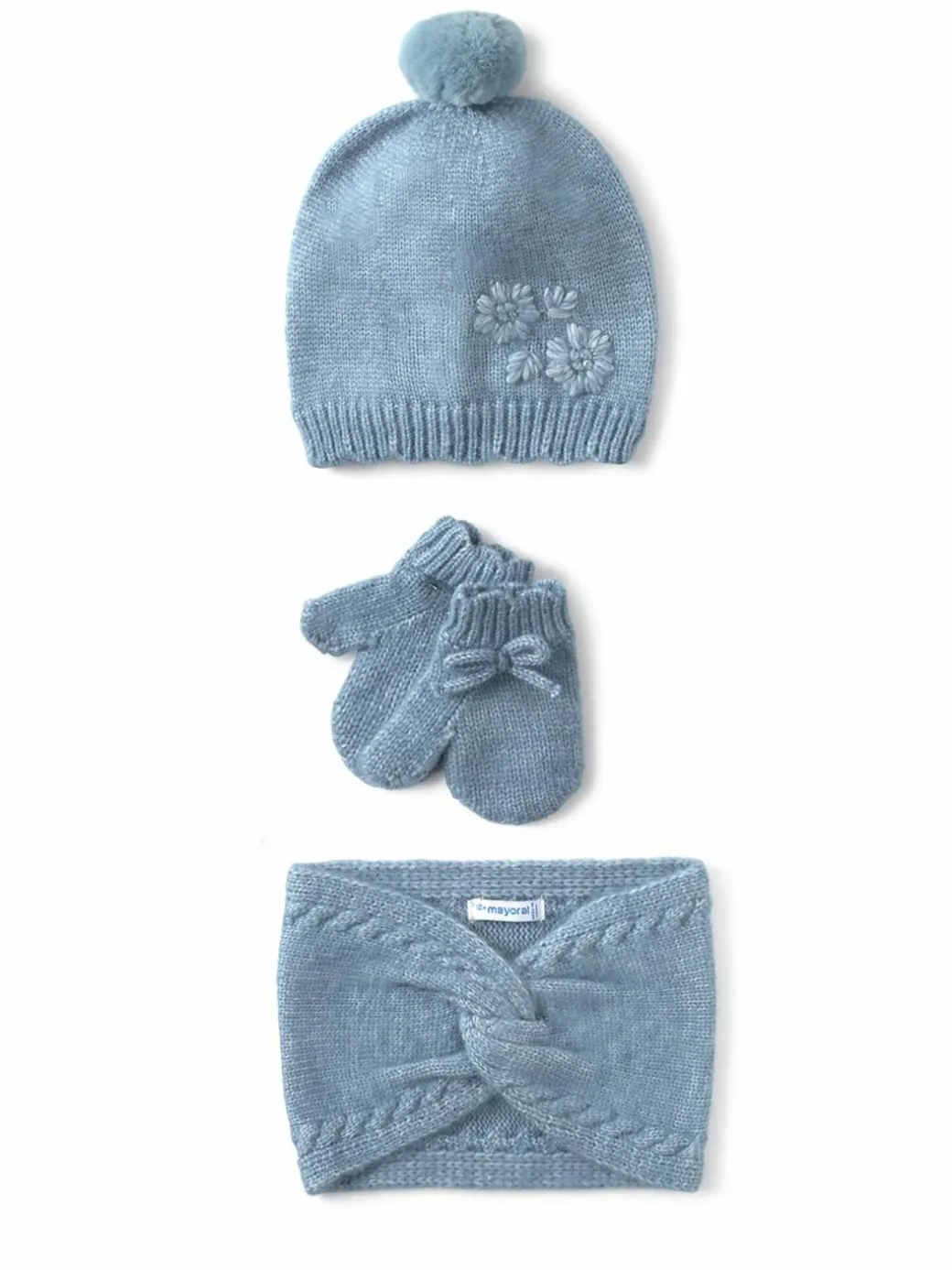 Completo cappello, scaldacollo e guanti 10019 Blu