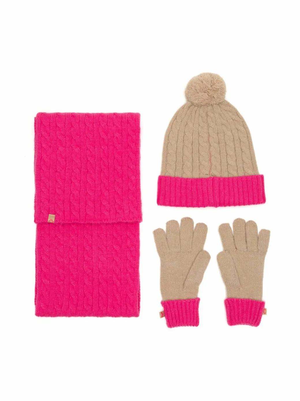 Completo cappello, sciarpa e guanti RX-KF-001-AW24 Rosa