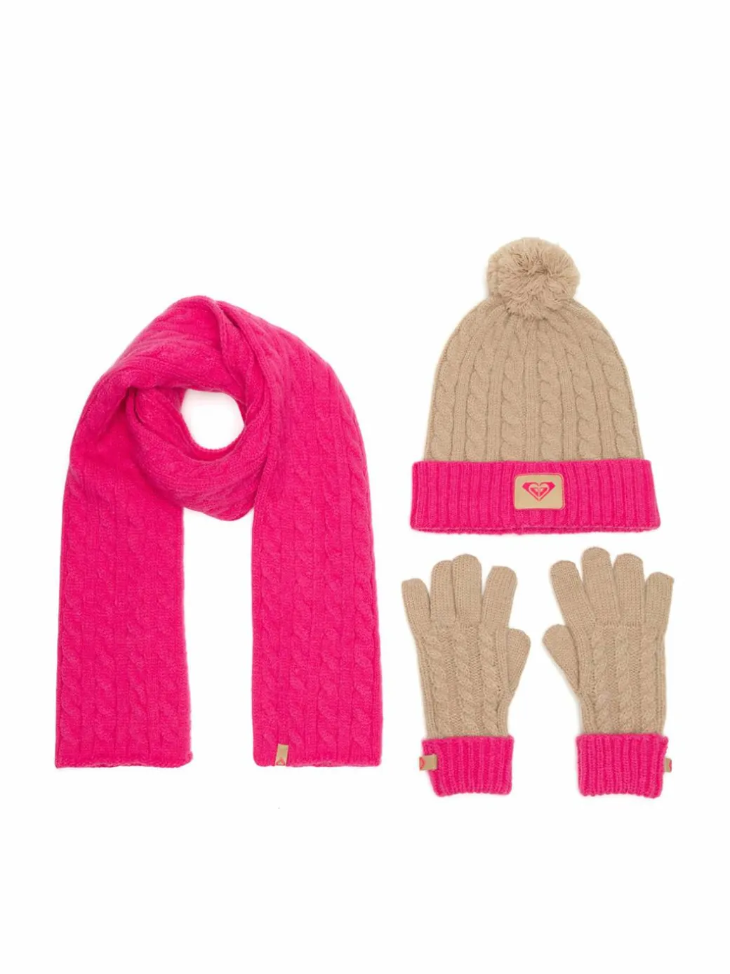 Completo cappello, sciarpa e guanti RX-KF-001-AW24 Rosa