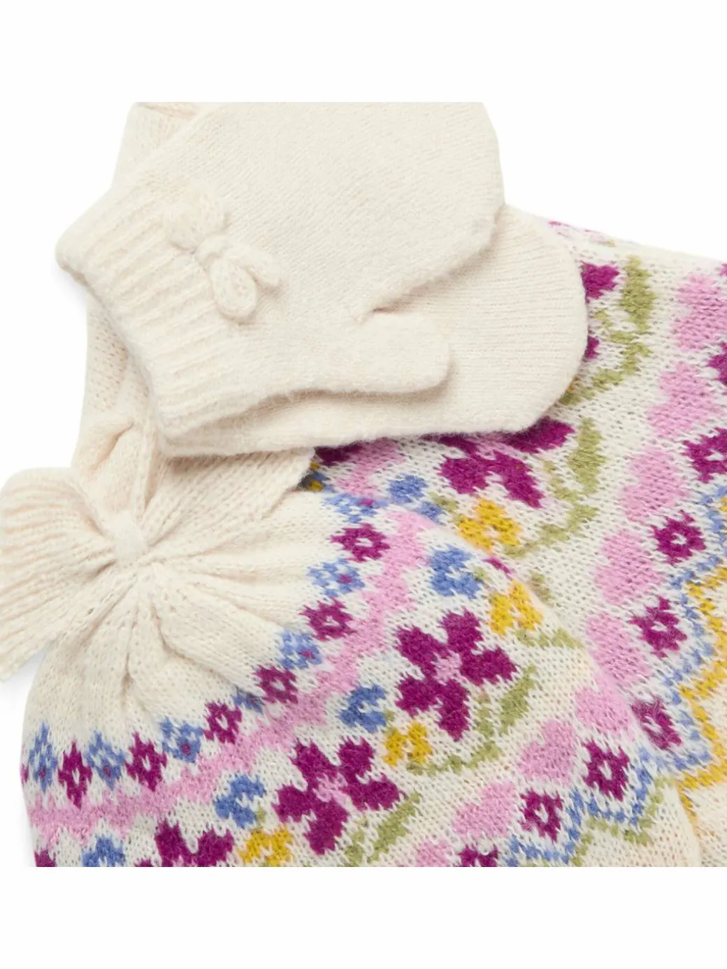 Completo cappello, sciarpa e guanti 10.536 Écru