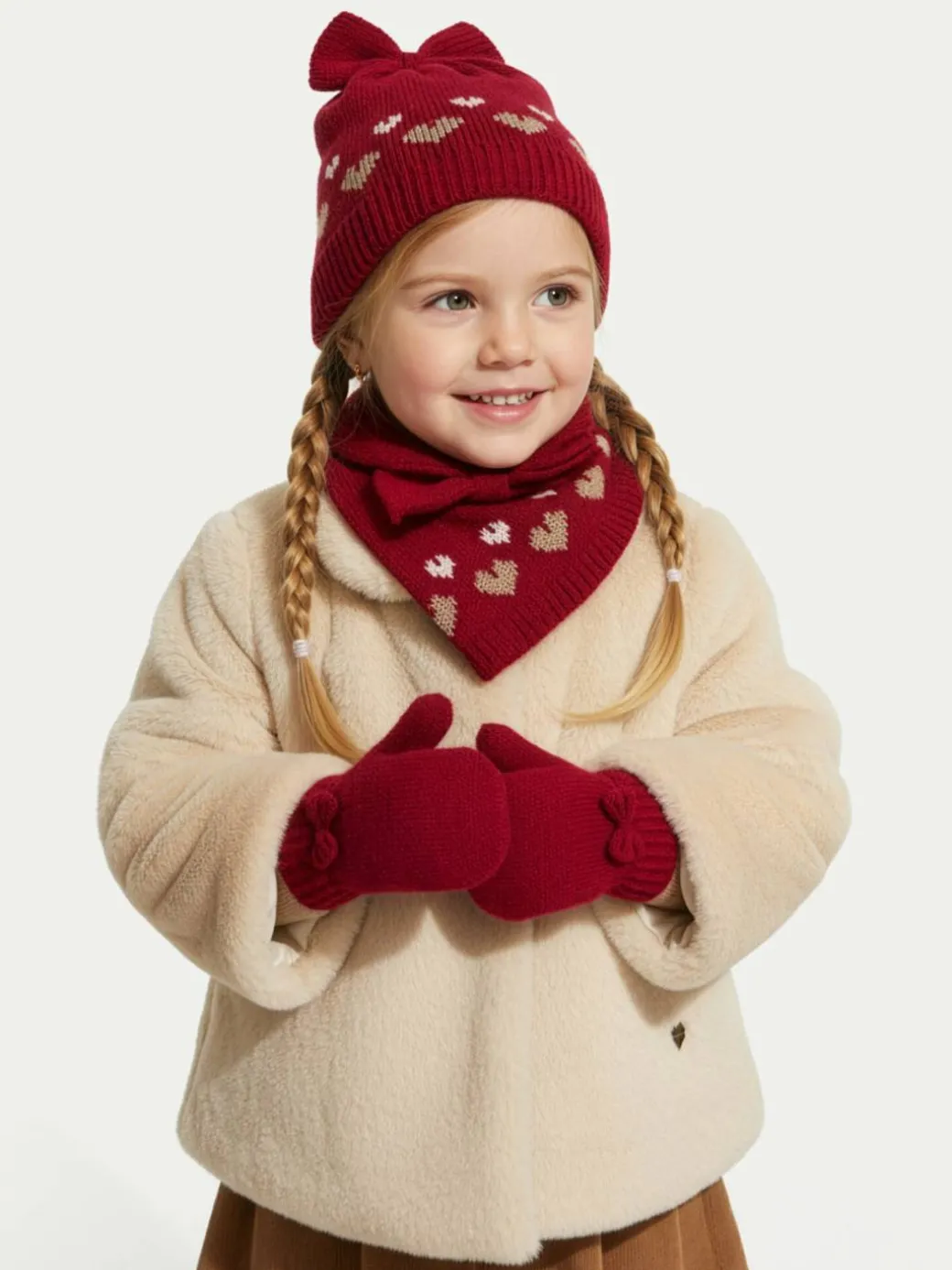 Completo cappello, sciarpa e guanti 10.536 Rosso