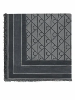 Foulard Emblem Aop Jacquard Square Scarf LV04F8080G Nero