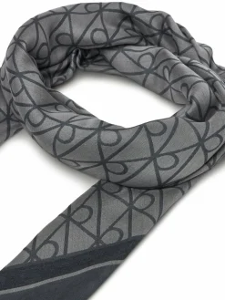 Foulard Emblem Aop Jacquard Square Scarf LV04F8080G Nero