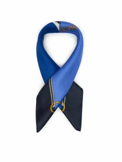 Foulard in seta Colour-Blocked Anchor-Crest 454P09785003 Blu