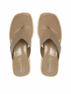 Infradito Block Heel Espa 50 Thong Lth HW0HW02902 Marrone