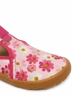 Pantofole Barefoot Canvas T-Bar G1700439-4 D Rosa