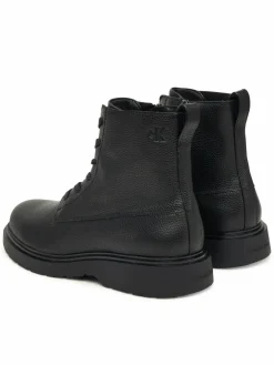 Polacchine Combat Ess Lace Up Zip Boot Lth YM0YM01373 Nero