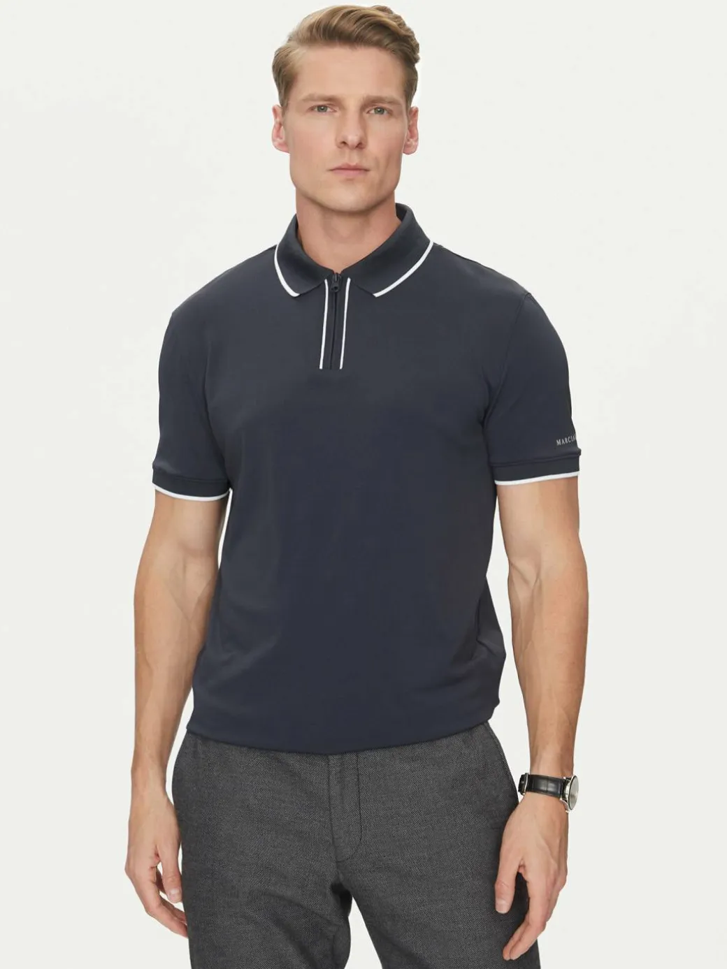 Polo 4GHP07 6141A Blu scuro Regular Fit
