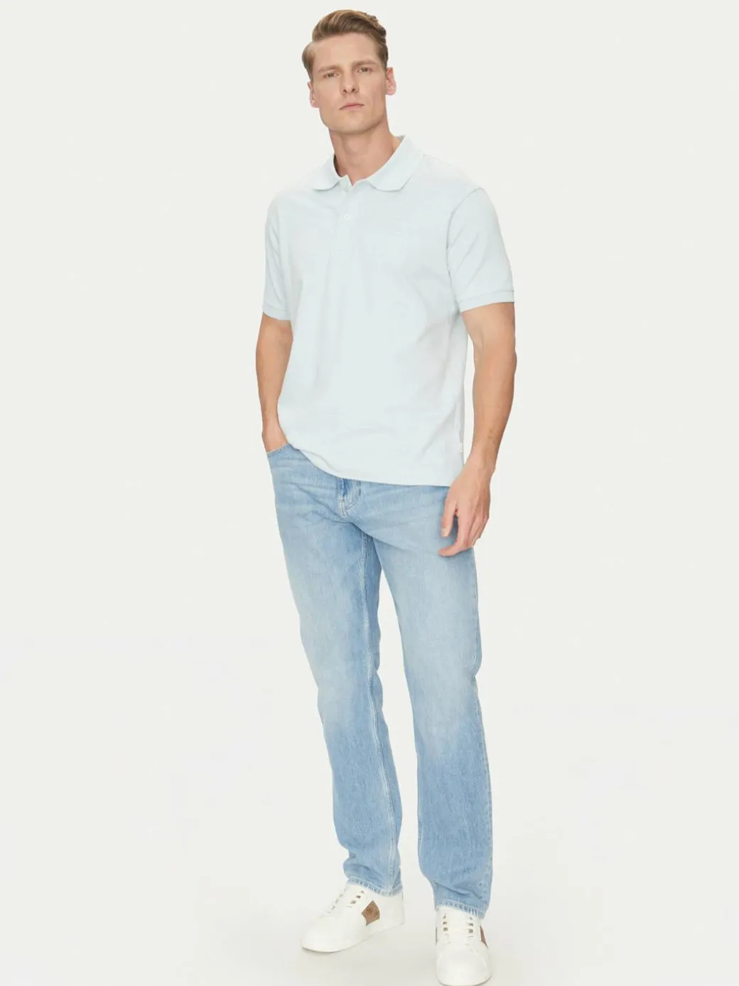 Polo M4BP29 KCJV1 Celeste Regular Fit