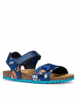 Sandali J Ghita Boy J028LB 06A54 C0693 M Blu scuro