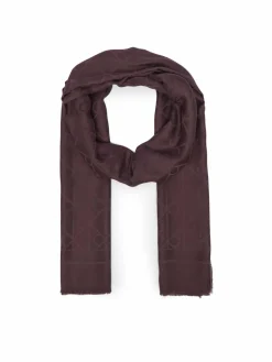 Scialle Emblem Aop Glossy Tonal Scarf LV04F8096G Bordeaux