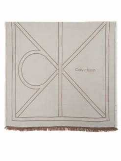 Scialle Emblem Repeat Lw Shawl W Fringes LV04F8074G Bianco