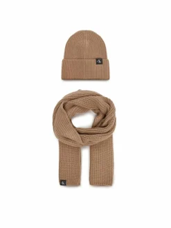 Set berretto e sciarpa Monogram Rib Scarf Beanie Set IU0IU00638 Marrone