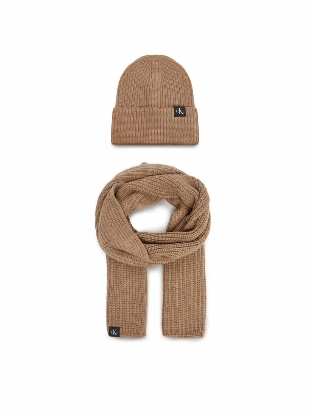 Set berretto e sciarpa Monogram Rib Scarf Beanie Set IU0IU00638 Marrone