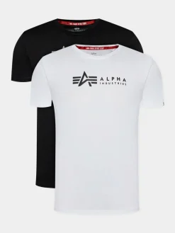 Set di t-shirt Alpha Label T 118534 Nero Regular Fit