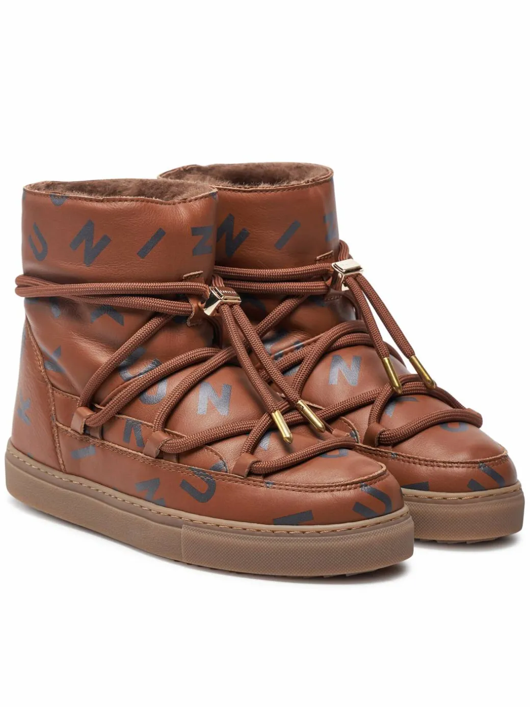 Stivali da neve Full Leather Print 65202-088 Marrone