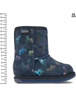 Stivali da neve Rainbow Unicorn Brumby K12373 Blu scuro