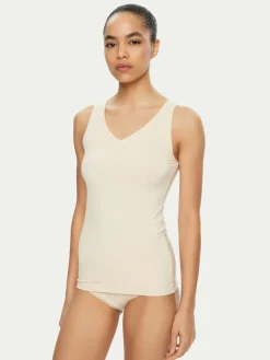 Top Sense Of Modal 10224796 Écru Slim Fit