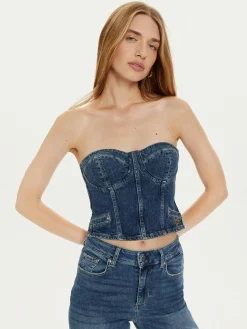 Top W4PH0T D5JT1 Blu scuro Slim Fit
