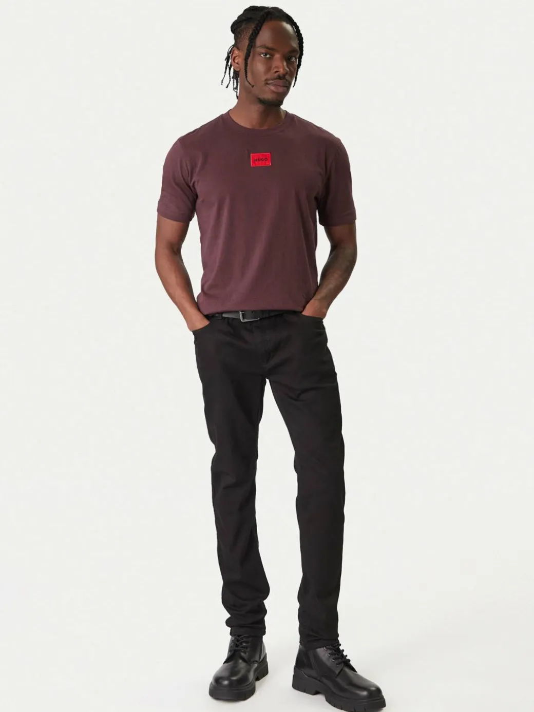 T-shirt Diragolino 50447978 Bordeaux Regular Fit