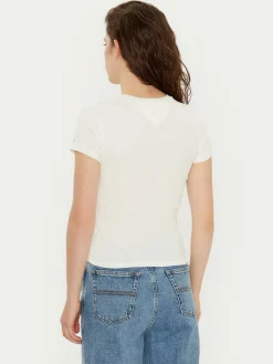 T-shirt DW0DW19435 Écru Slim Fit