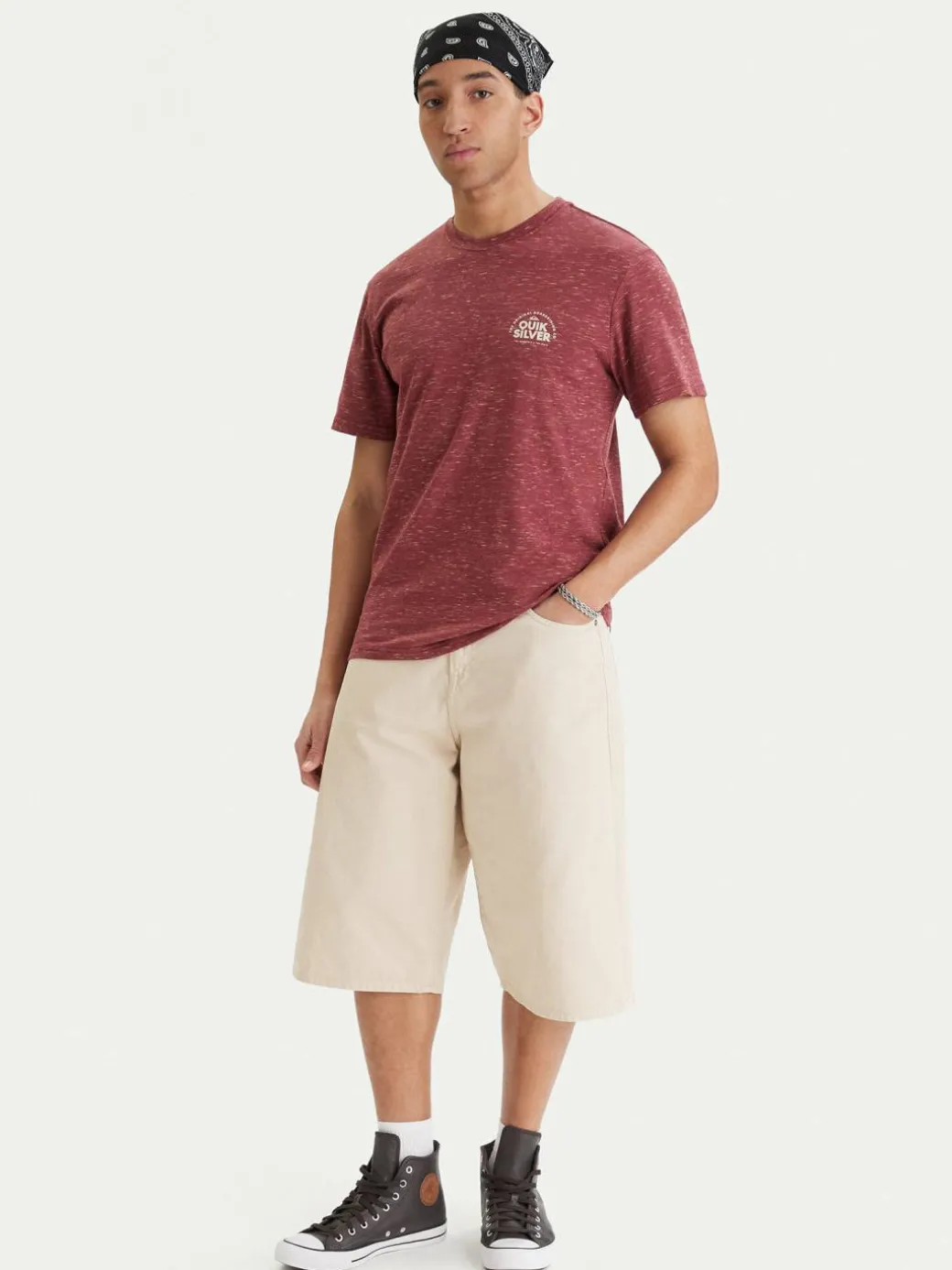 T-shirt EQYKT04416 Bordeaux Regular Fit